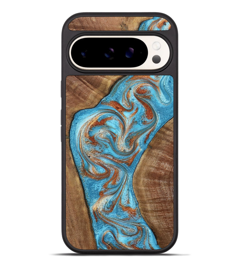 Pixel 9 Pro XL Wood Phone Case - Janay (Teal & Gold, 797321)