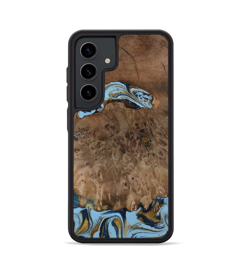 Galaxy S24 Wood Phone Case - Yamilex (Teal & Gold, 797326)