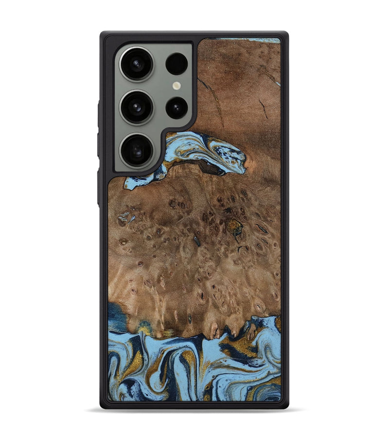 Galaxy S24 Ultra Wood Phone Case - Yamilex (Teal & Gold, 797326)