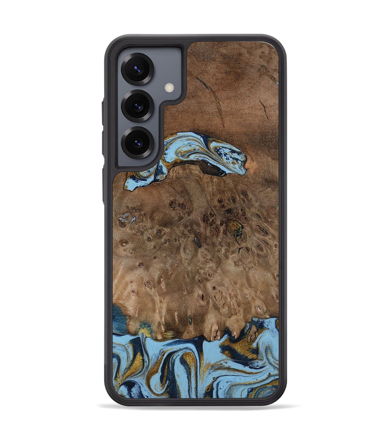 Galaxy S25 Plus Wood Phone Case - Yamilex (Teal & Gold, 797326)