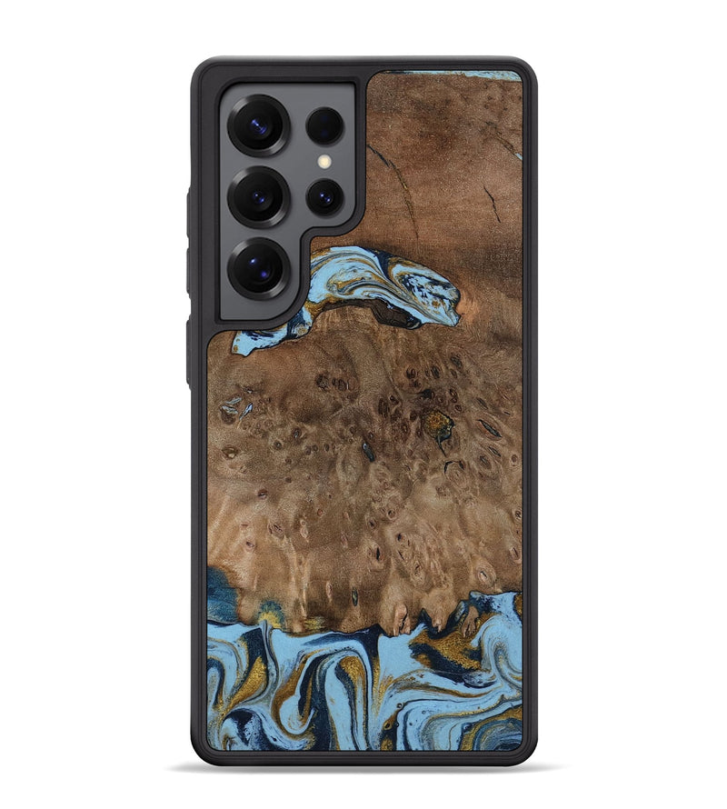 Galaxy S25 Ultra Wood Phone Case - Yamilex (Teal & Gold, 797326)