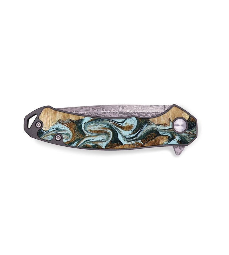 EDC Wood Pocket Knife - Gertie (Teal & Gold, 797350)