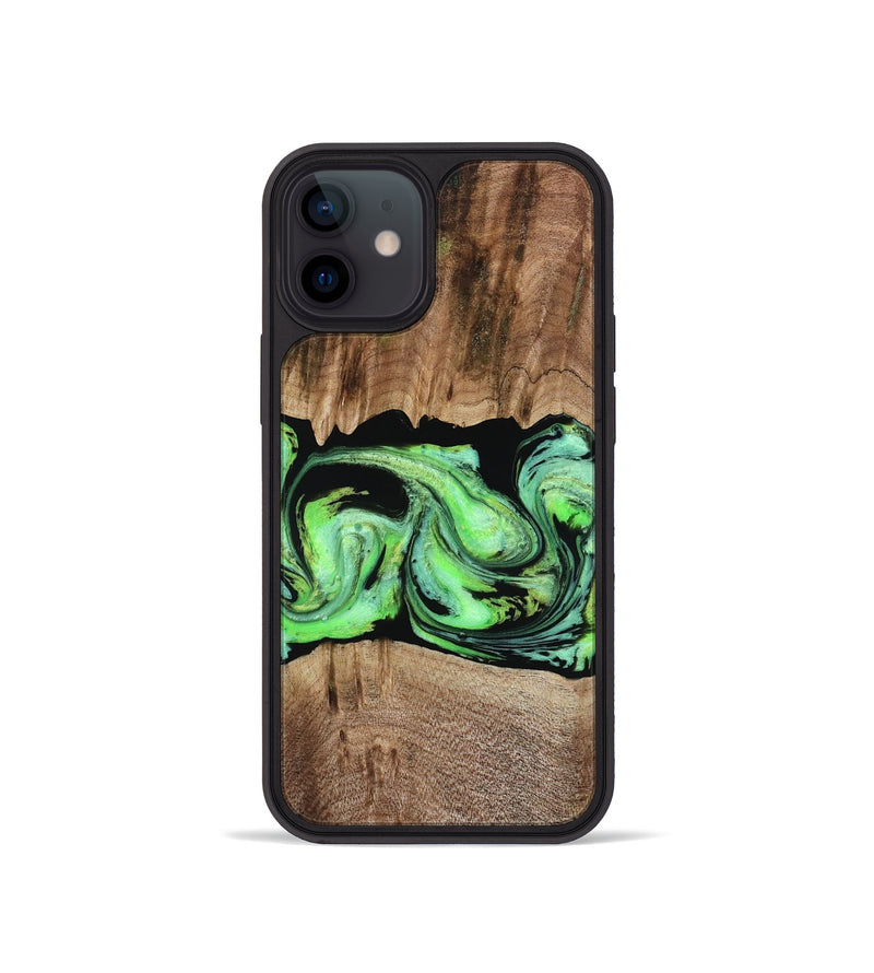 iPhone 12 mini Wood Phone Case - Nestor (Green, 797357)