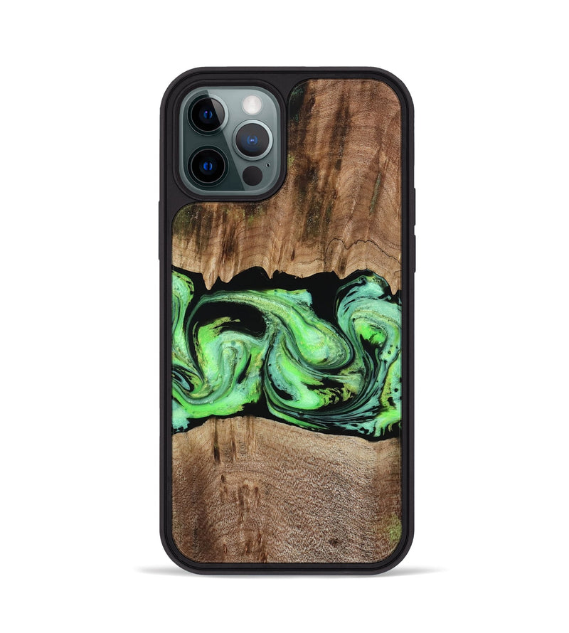 iPhone 12 Pro Wood Phone Case - Nestor (Green, 797357)