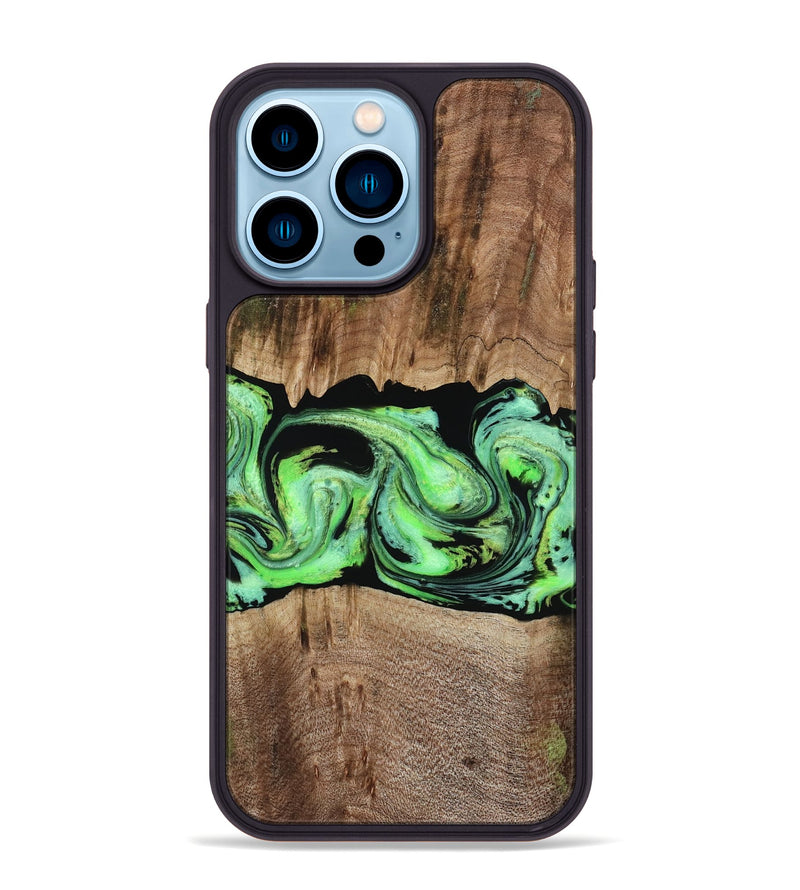 iPhone 14 Pro Max Wood Phone Case - Nestor (Green, 797357)