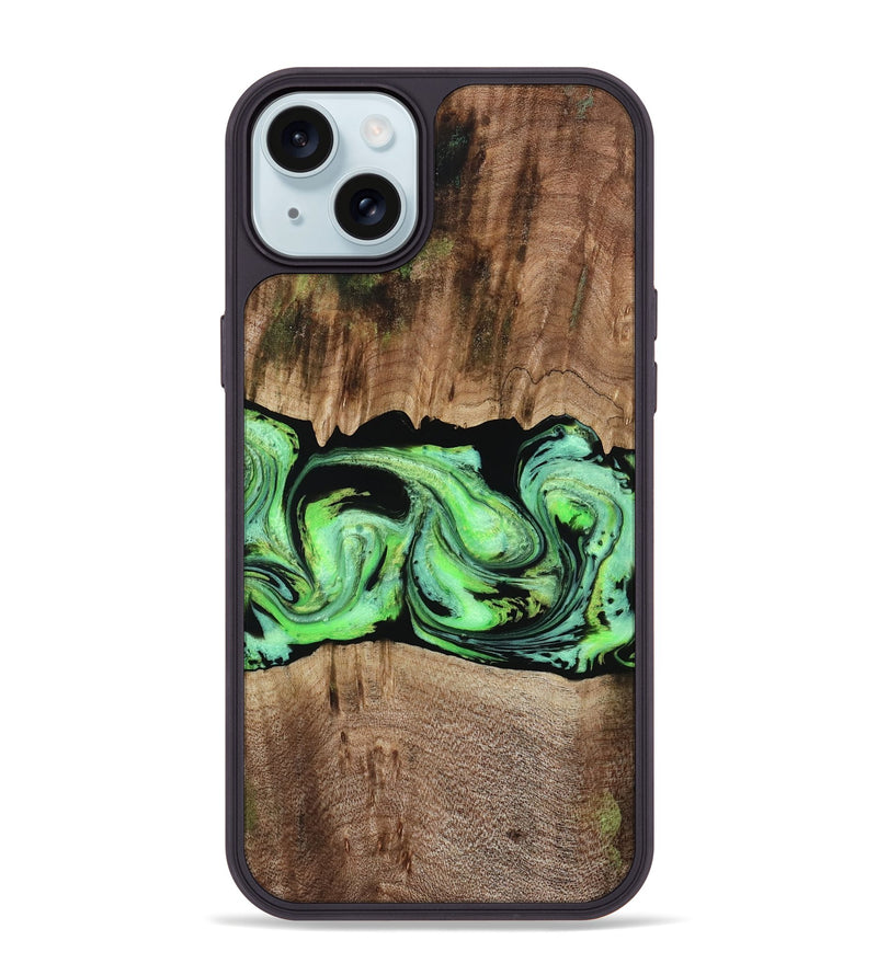 iPhone 15 Plus Wood Phone Case - Nestor (Green, 797357)