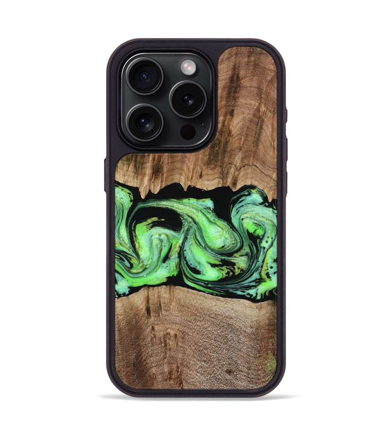 iPhone 15 Pro Wood Phone Case - Nestor (Green, 797357)