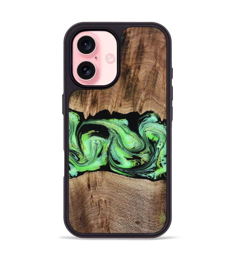 iPhone 16 Wood Phone Case - Nestor (Green, 797357)