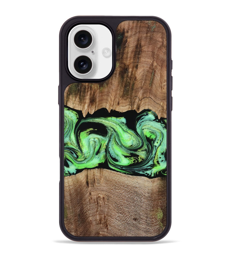 iPhone 16 Plus Wood Phone Case - Nestor (Green, 797357)