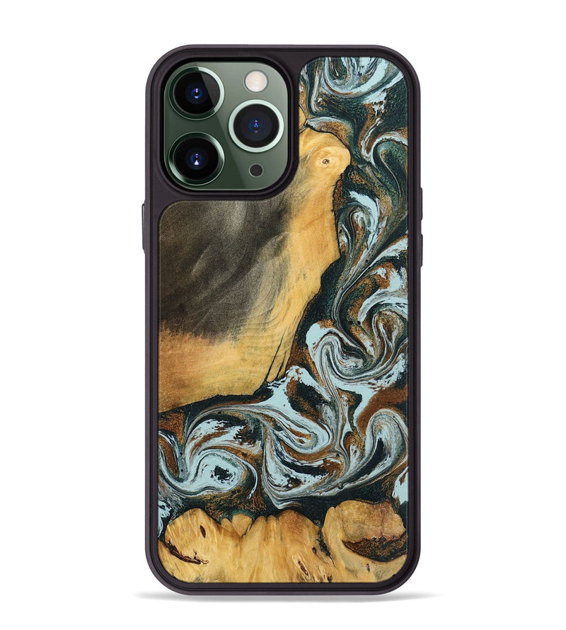 iPhone 13 Pro Max Wood Phone Case - Shaniya (Green, 797386)