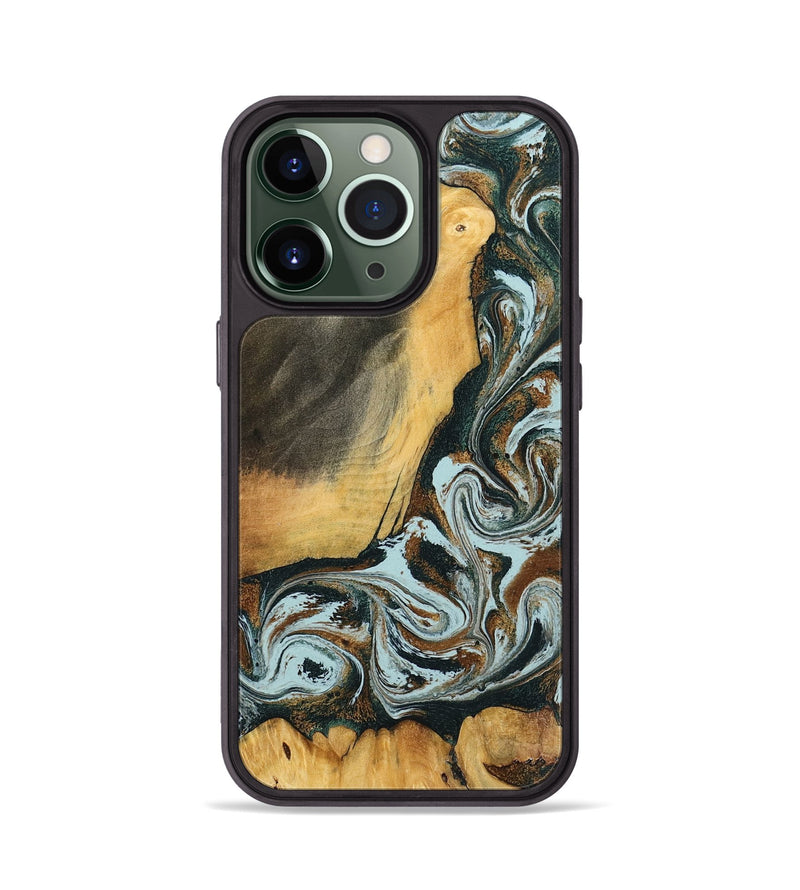iPhone 13 Pro Wood Phone Case - Shaniya (Green, 797386)