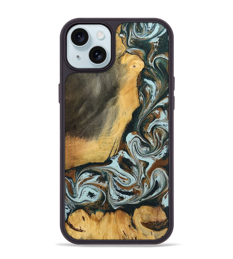 iPhone 15 Plus Wood Phone Case - Shaniya (Green, 797386)