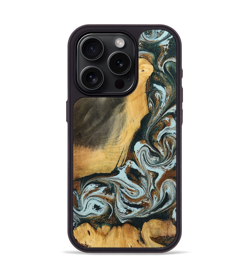 iPhone 15 Pro Wood Phone Case - Shaniya (Green, 797386)