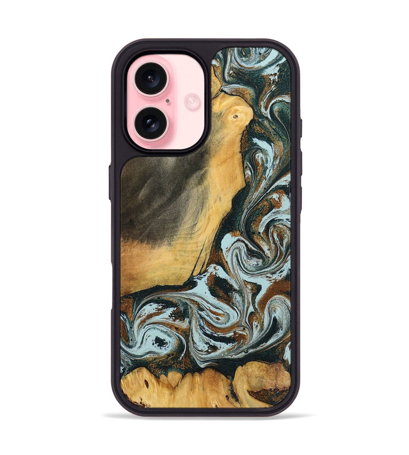 iPhone 16 Wood Phone Case - Shaniya (Green, 797386)