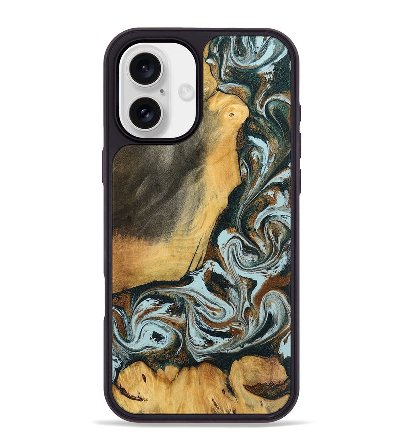 iPhone 16 Plus Wood Phone Case - Shaniya (Green, 797386)