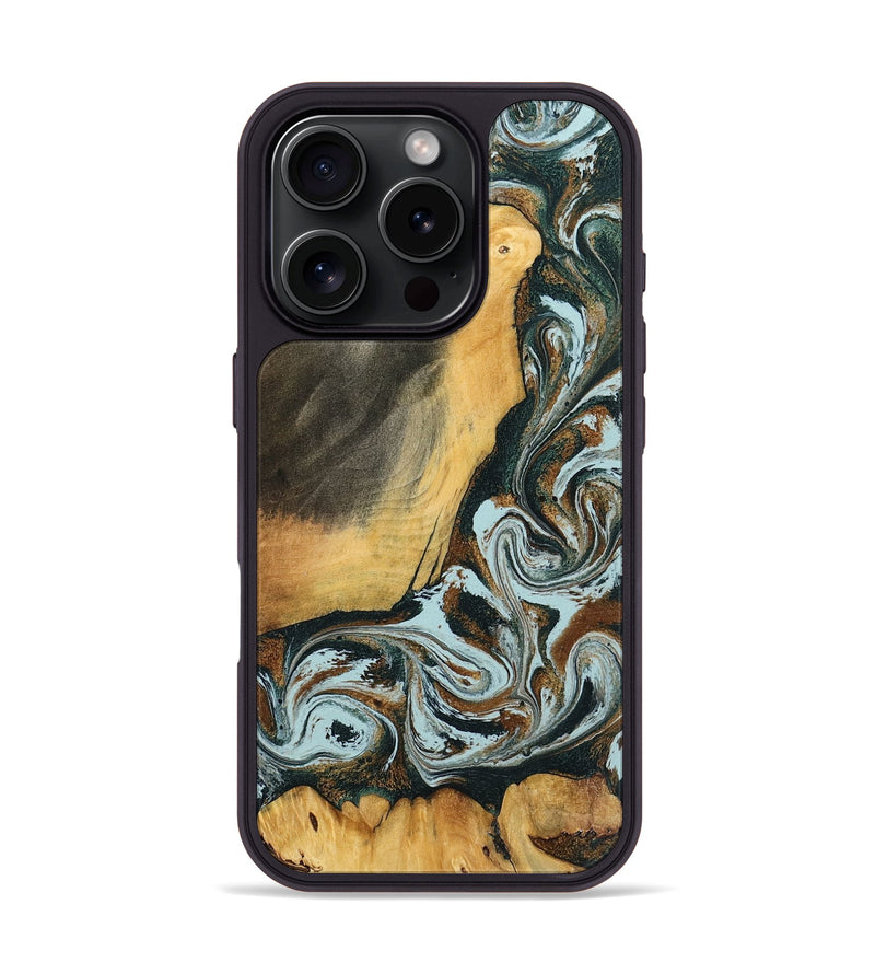 iPhone 16 Pro Wood Phone Case - Shaniya (Green, 797386)