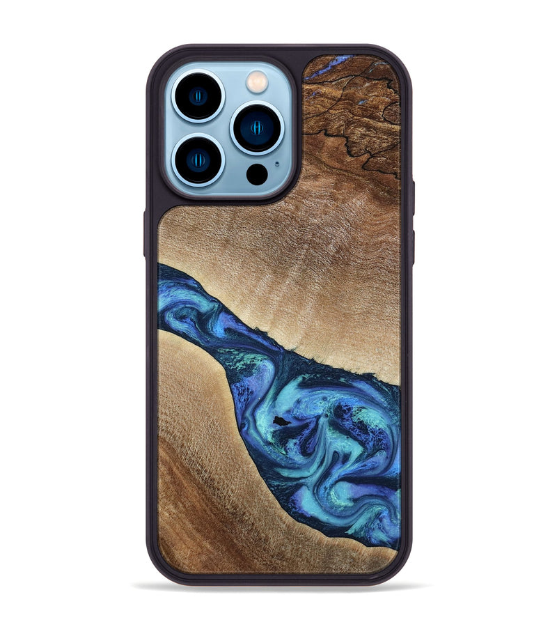 iPhone 14 Pro Max Wood Phone Case - Luis (Blue, 797390)