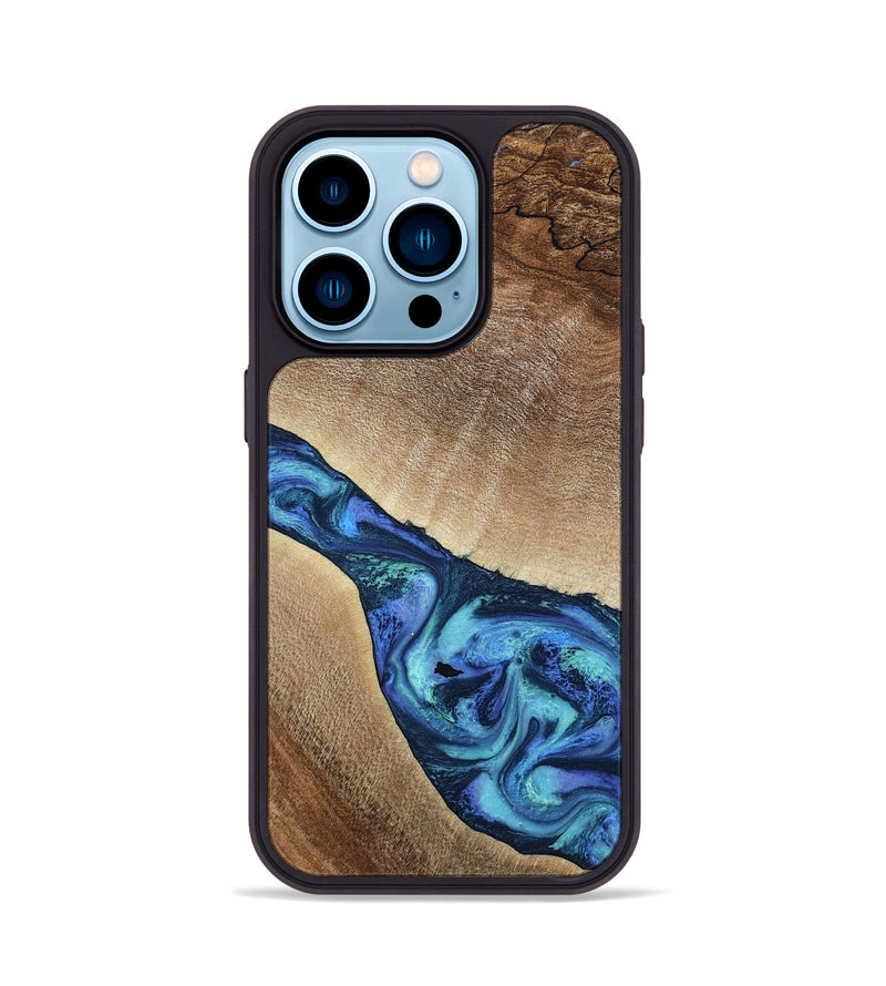 iPhone 14 Pro Wood Phone Case - Luis (Blue, 797390)