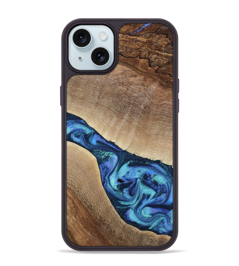 iPhone 15 Plus Wood Phone Case - Luis (Blue, 797390)