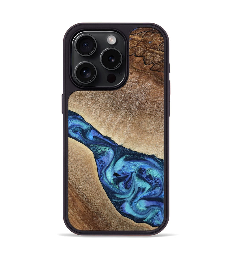 iPhone 15 Pro Wood Phone Case - Luis (Blue, 797390)
