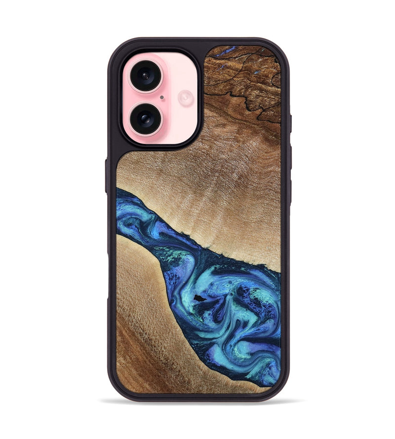 iPhone 16 Wood Phone Case - Luis (Blue, 797390)