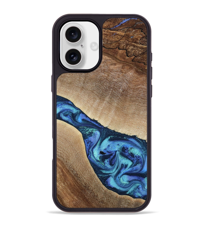 iPhone 16 Plus Wood Phone Case - Luis (Blue, 797390)