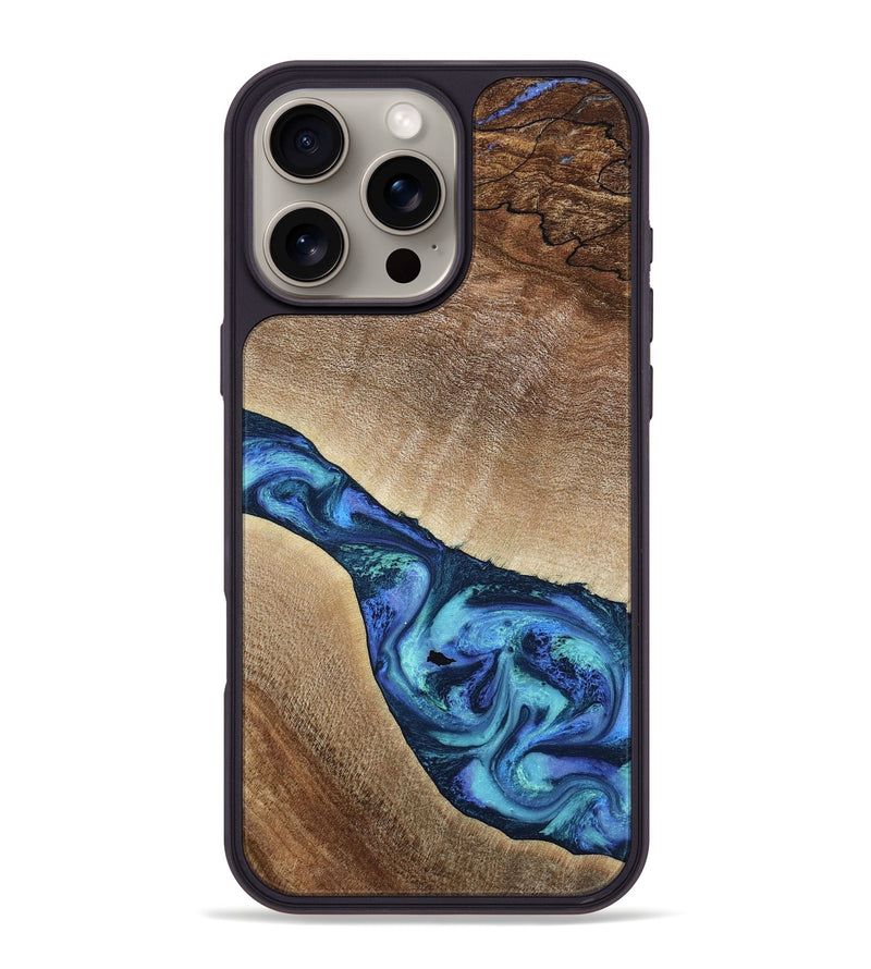 iPhone 16 Pro Max Wood Phone Case - Luis (Blue, 797390)