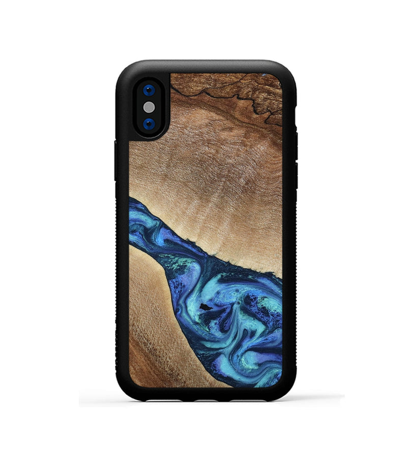 iPhone Xs Wood Phone Case - Luis (Blue, 797390)