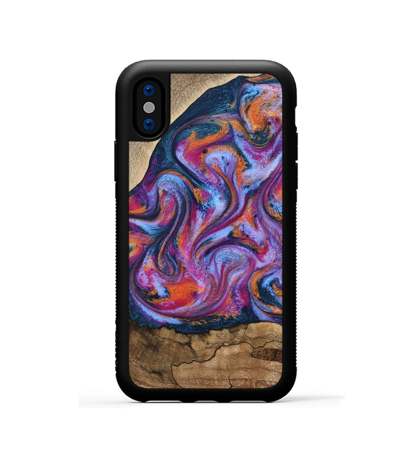 iPhone Xs Wood Phone Case - Ferne (Blue, 797391)