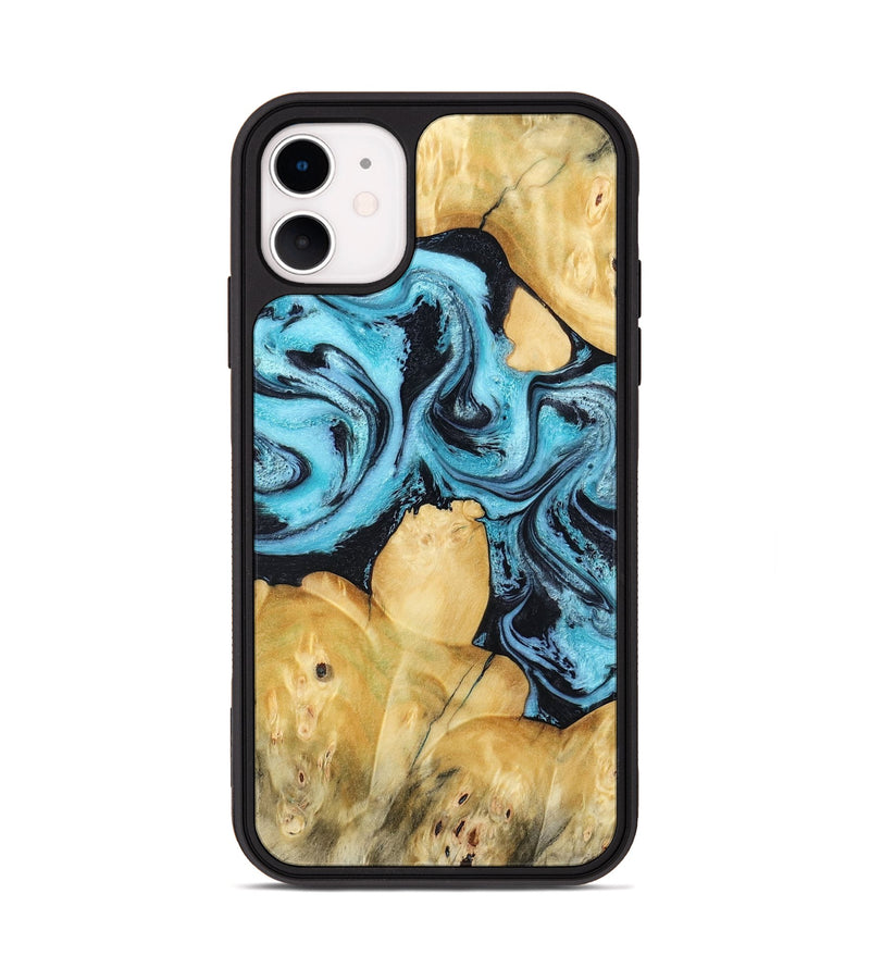 iPhone 11 Wood Phone Case - Malaki (Blue, 797397)