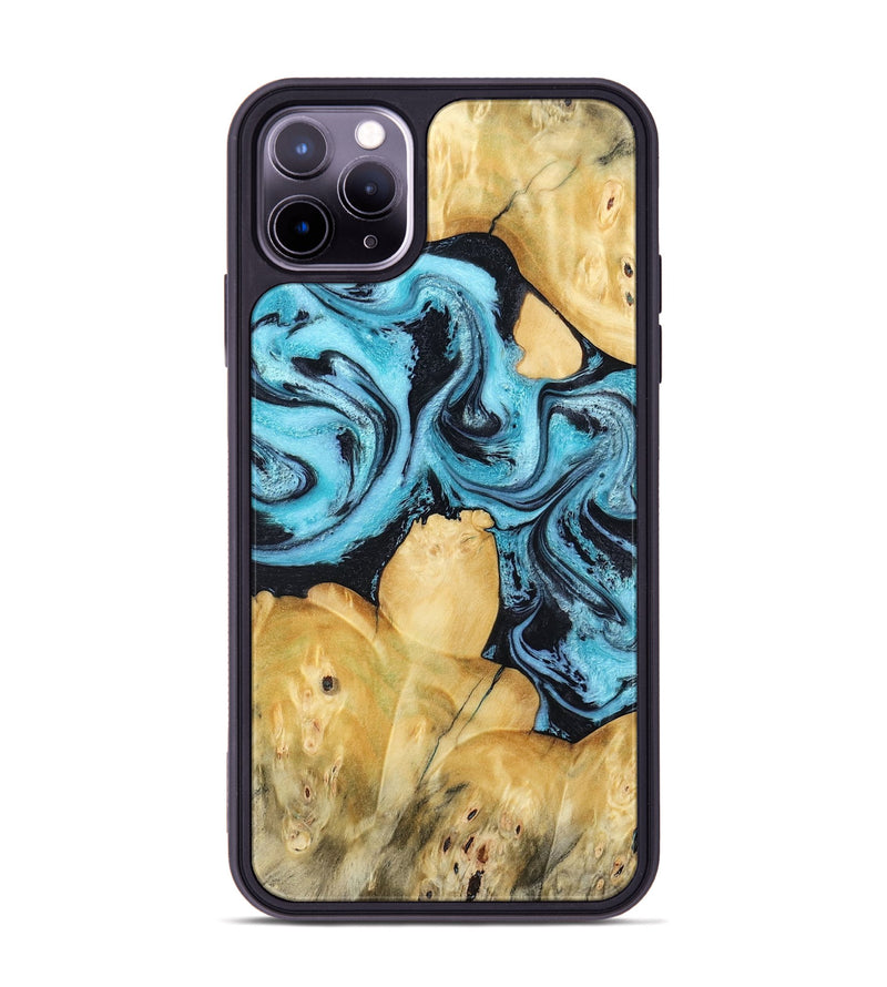 iPhone 11 Pro Max Wood Phone Case - Malaki (Blue, 797397)