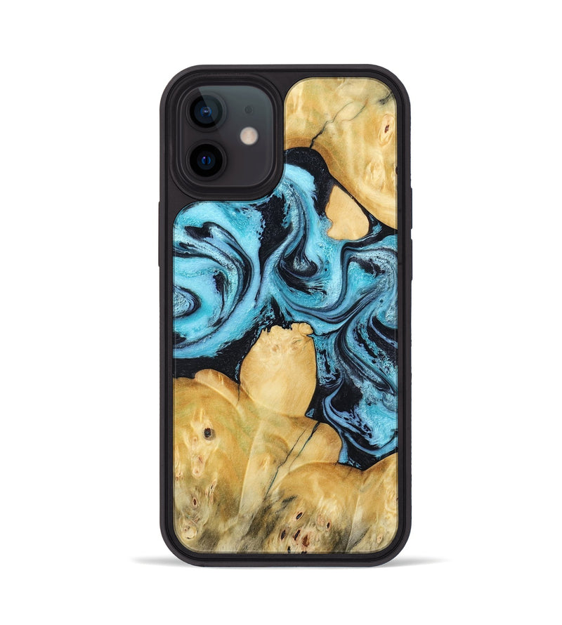 iPhone 12 Wood Phone Case - Malaki (Blue, 797397)