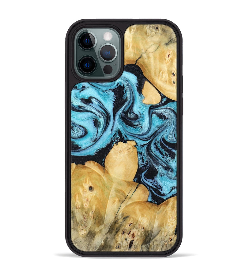 iPhone 12 Pro Max Wood Phone Case - Malaki (Blue, 797397)