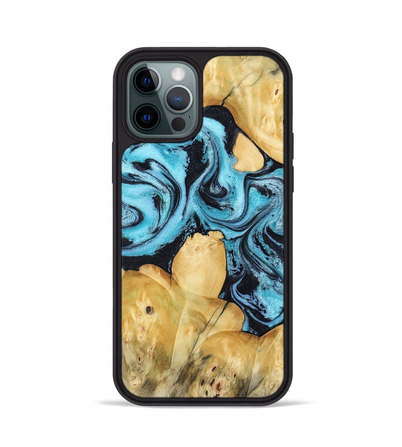 iPhone 12 Pro Wood Phone Case - Malaki (Blue, 797397)