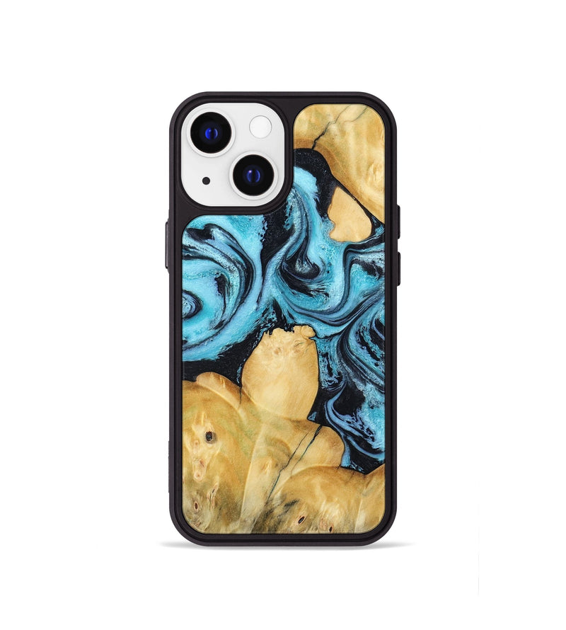 iPhone 13 mini Wood Phone Case - Malaki (Blue, 797397)