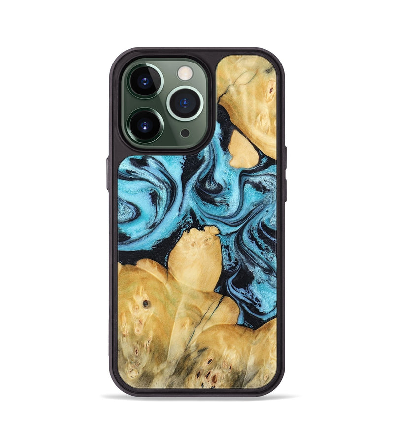 iPhone 13 Pro Wood Phone Case - Malaki (Blue, 797397)