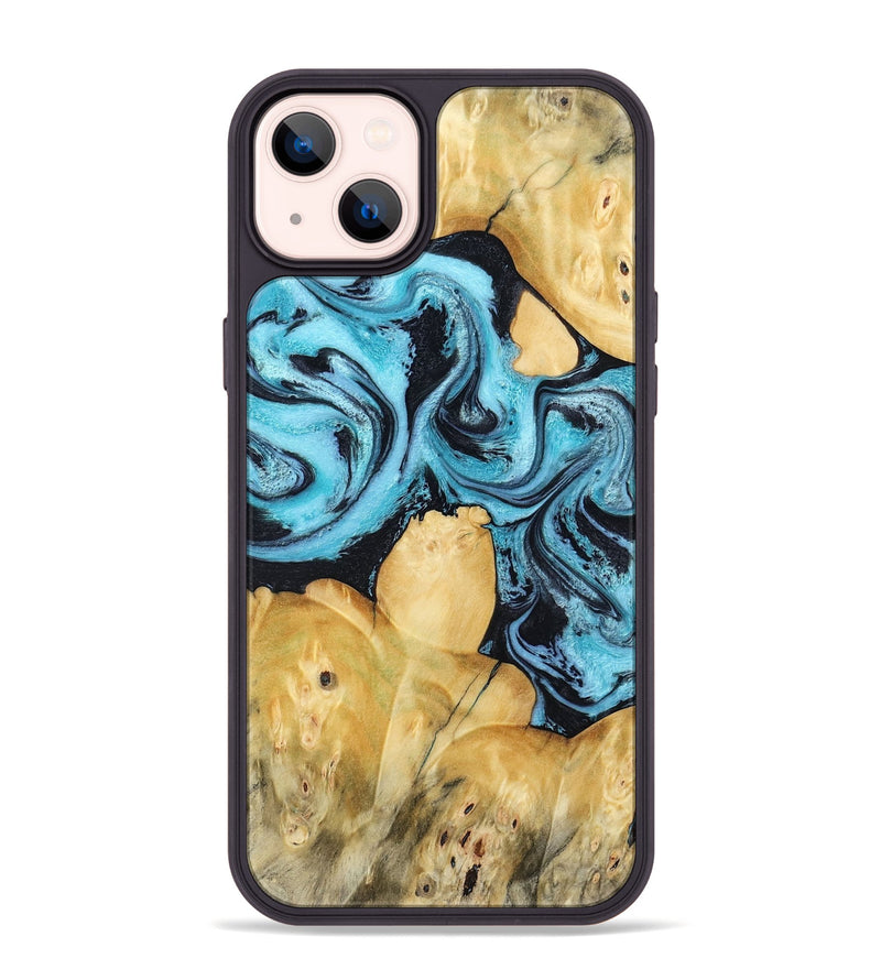 iPhone 14 Plus Wood Phone Case - Malaki (Blue, 797397)