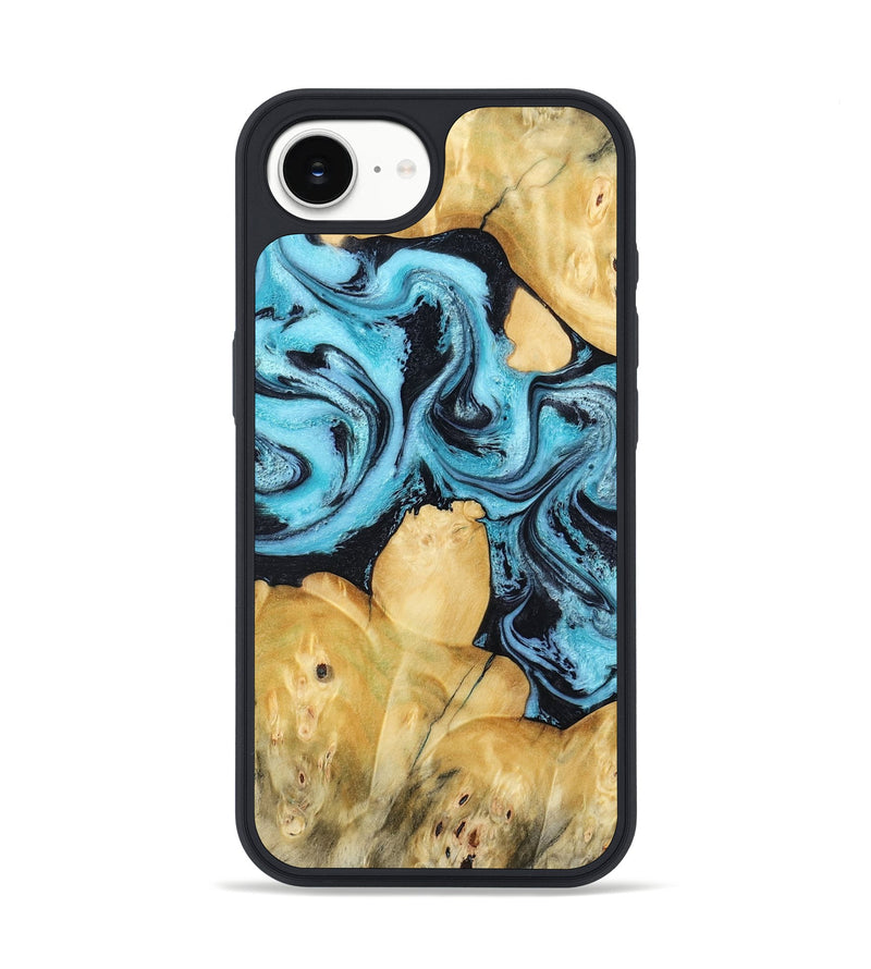 iPhone 16e Wood Phone Case - Malaki (Blue, 797397)