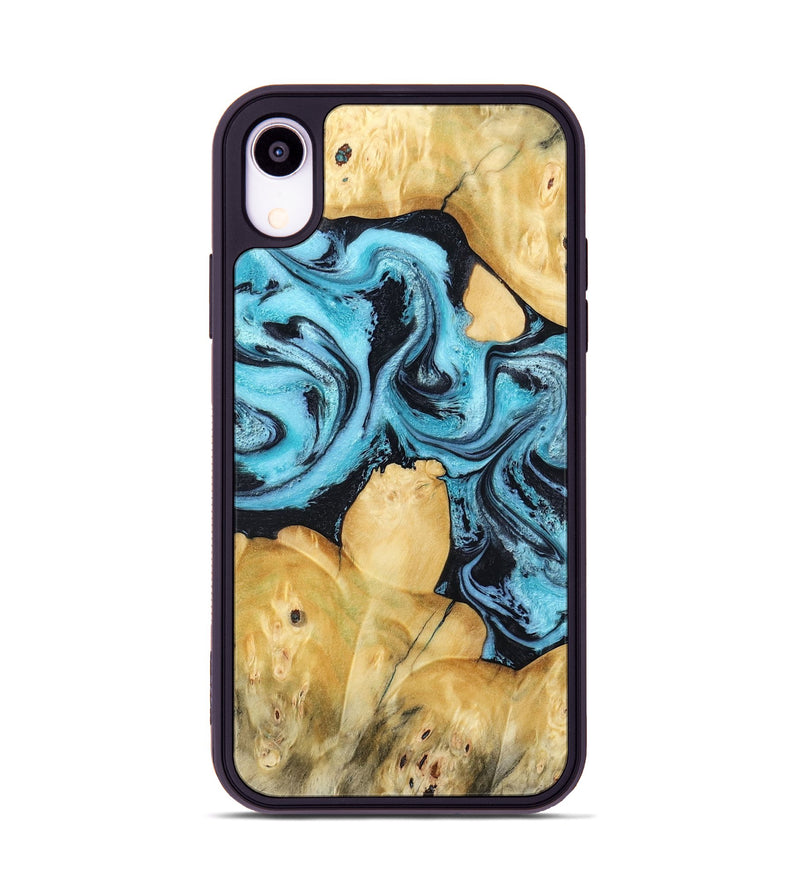 iPhone Xr Wood Phone Case - Malaki (Blue, 797397)