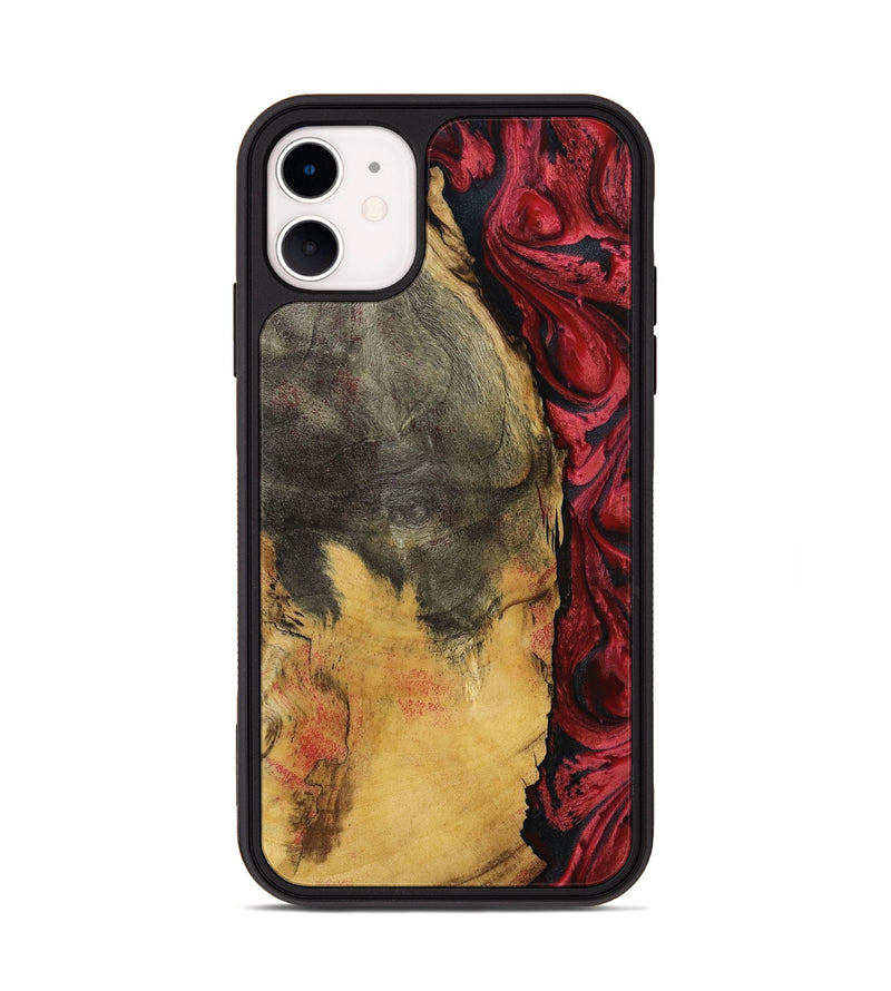 iPhone 11 Wood Phone Case - Sena (Red, 797403)