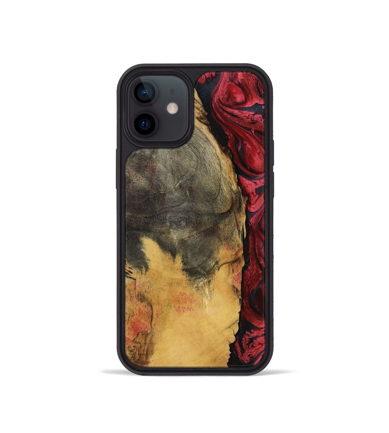 iPhone 12 mini Wood Phone Case - Sena (Red, 797403)