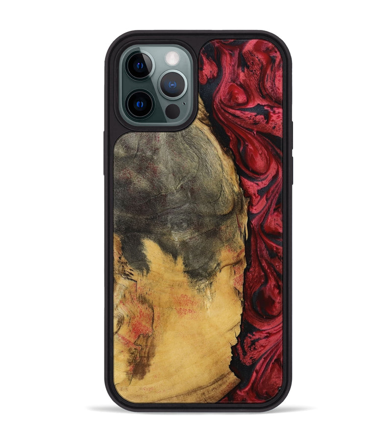 iPhone 12 Pro Max Wood Phone Case - Sena (Red, 797403)