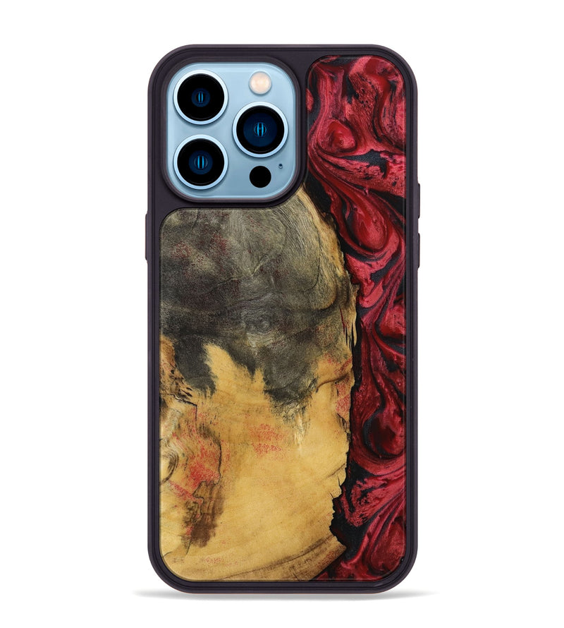 iPhone 14 Pro Max Wood Phone Case - Sena (Red, 797403)