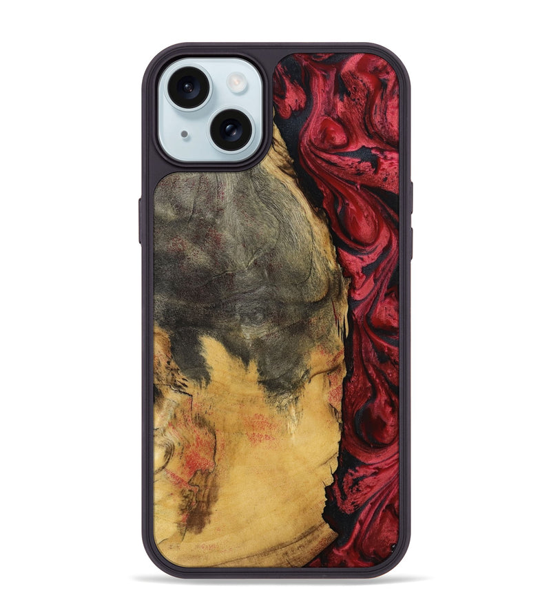 iPhone 15 Plus Wood Phone Case - Sena (Red, 797403)