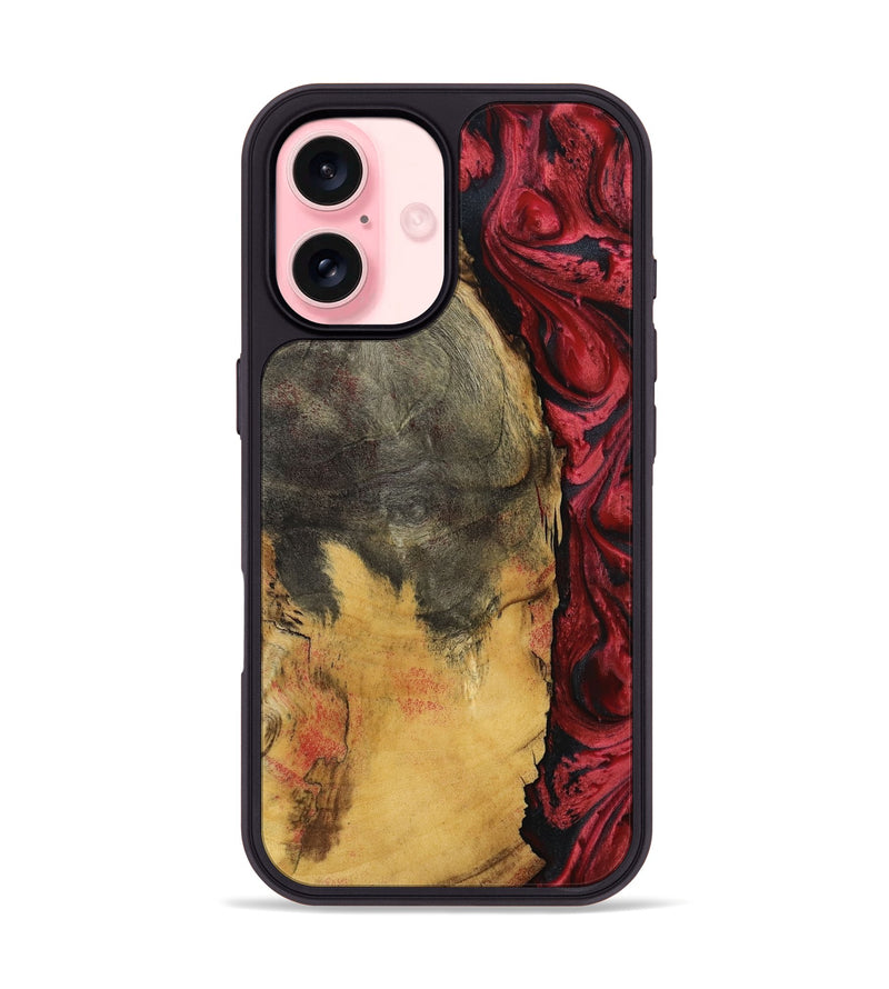 iPhone 16 Wood Phone Case - Sena (Red, 797403)