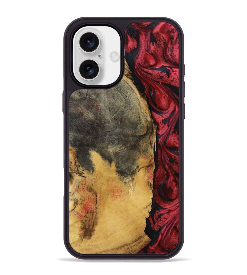iPhone 16 Plus Wood Phone Case - Sena (Red, 797403)