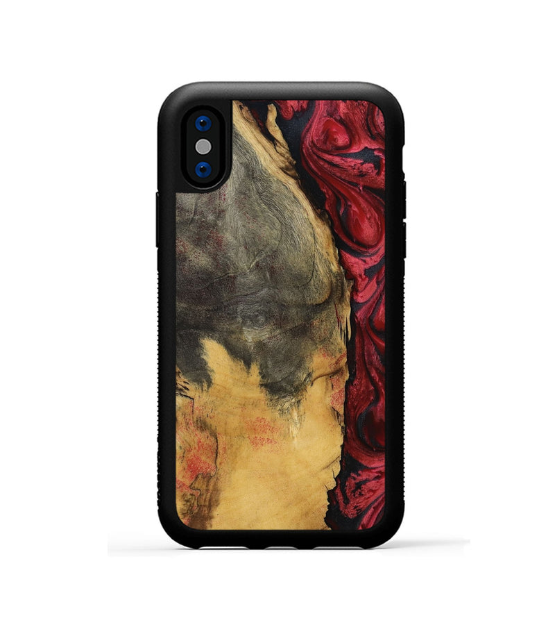 iPhone Xs Wood Phone Case - Sena (Red, 797403)