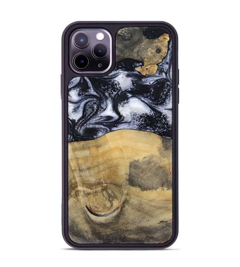 iPhone 11 Pro Max Wood Phone Case - Joseph (Black & White, 797406)