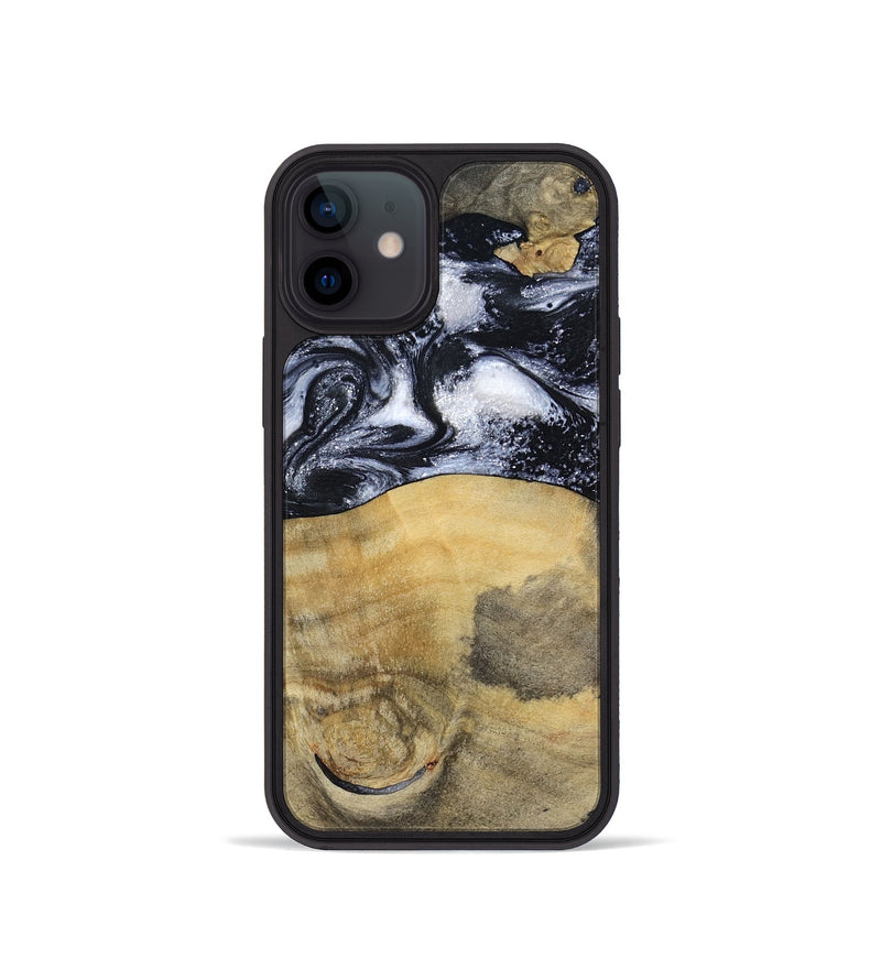 iPhone 12 mini Wood Phone Case - Joseph (Black & White, 797406)