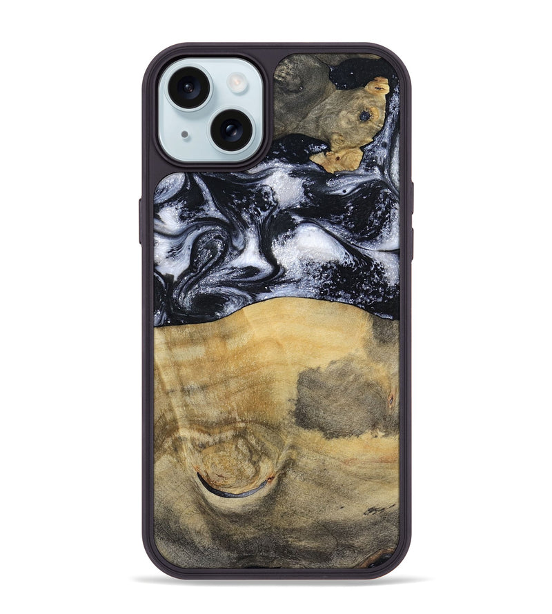 iPhone 15 Plus Wood Phone Case - Joseph (Black & White, 797406)